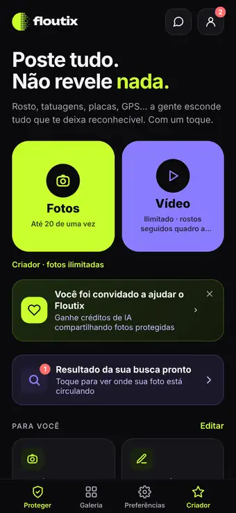 Proteja com 1 toque