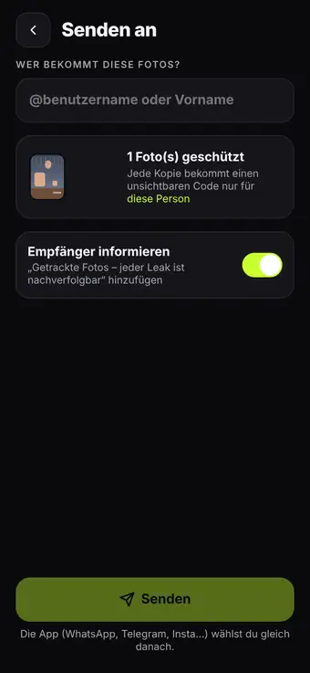 Eine getrackte Kopie pro Person