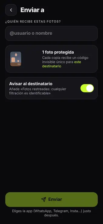Una copia rastreada por persona