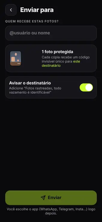Uma cópia rastreada por pessoa